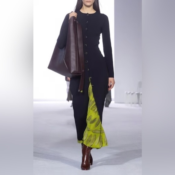 BRANDON MAXWELL The Emm Jersey Cardigan Midi Dress in Black Size XS $2795 NWT - Picture 1 of 14